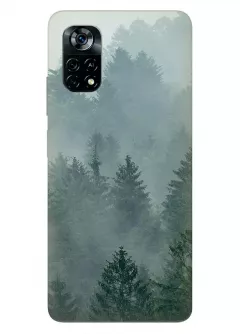 Чехол силиконовый на Poco X4 Pro 5G с рисунком леса