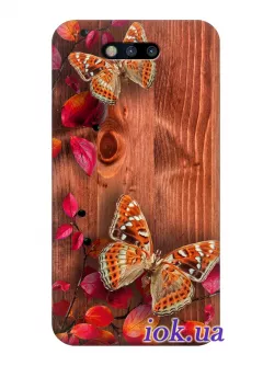 Чехол для Huawei Honor Magic - Бабочки с лепестками цветов