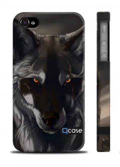 Чехол Qcase "Волк" для Айфон 4, 4с - Wolf