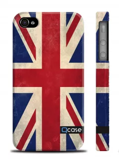 Пластиковый 3D кейс Qcase с флагом Великобритании для Айфон 4, 4с - Flag Union J