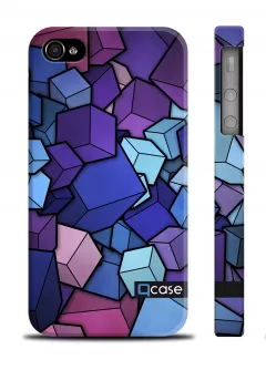 Оригинальный 3D кейс Qcase с принтом для Айфон 4, 4с - Cube
