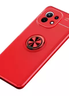 TPU чехол Deen ColorRing под магнитный держатель (opp) для Xiaomi Mi 11, Красный / Красный