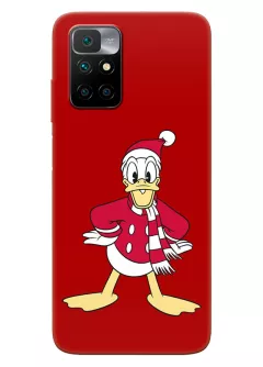 Чехол для Redmi 10 - Новогодний Дональд Дак