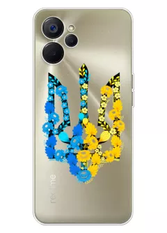 Чехол для Realme 10T 5G из прозрачного силикона - Герб Украины в цветах