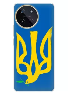 Чехол на Realme 11 4G с сильным и добрым гербом Украины в виде ласточки