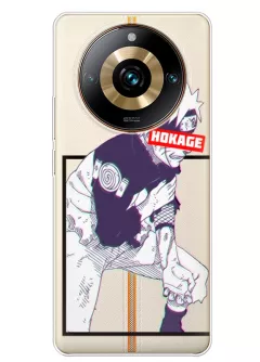 Бампер для Realme 11 Pro Plus - Naruto Hokage из прозрачного силикона