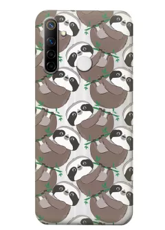 Чехол для Realme 6i с принтом - Удивленные ленивцы