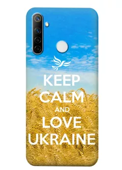 Бампер на Realme 6i с патриотическим дизайном - Keep Calm and Love Ukraine