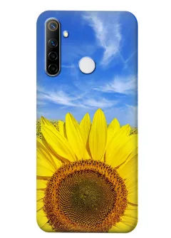 Красочный чехол на Realme 6i с цветком солнца - Подсолнух