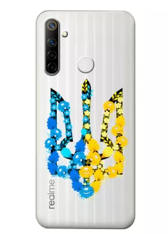 Чехол для Realme 6i из прозрачного силикона - Герб Украины в цветах