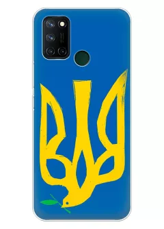 Чехол на Realme 7i с сильным и добрым гербом Украины в виде ласточки