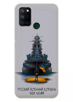 Прозрачный силиконовый чехол для Realme 7i - Русский военный корабль иди нах*й