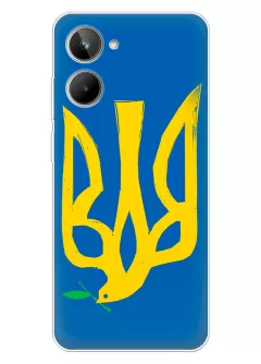Чехол на Realme 9i 5G с сильным и добрым гербом Украины в виде ласточки