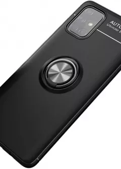 TPU чехол Deen ColorRing под магнитный держатель (opp) для Samsung Galaxy M31s, Черный / Черный
