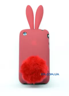 Розовый чехол заяц PlayBoy для iPhone 3gs