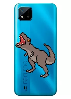 Чехол для Realme C11 с принтом - Пиксельный динозавр
