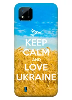 Бампер на Realme C11 с патриотическим дизайном - Keep Calm and Love Ukraine