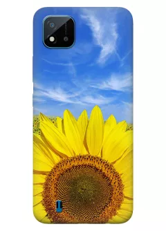 Красочный чехол на Realme C11 с цветком солнца - Подсолнух