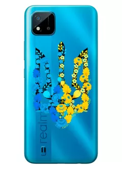 Чехол для Realme C11 из прозрачного силикона - Герб Украины в цветах