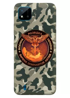 Камуфляжный чехол для Realme C11 с лого "Военная разведка Украины"