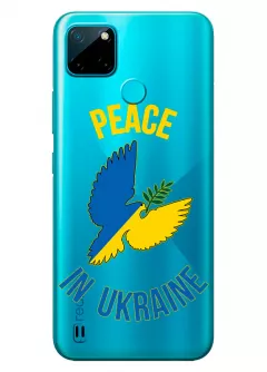 Чехол для Realme C21 Peace in Ukraine из прозрачного силикона