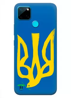 Чехол на Realme C21Y с сильным и добрым гербом Украины в виде ласточки