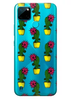 Чехол для Realme C25Y с тропическими кактусами