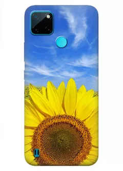 Красочный чехол на Realme C25Y с цветком солнца - Подсолнух