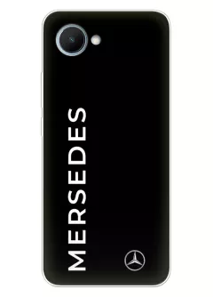 Бампер для Realme C30 с логотипом Mercedes-Benz Мерседес-Бенц Мерс - классический логотип и название крупным планом