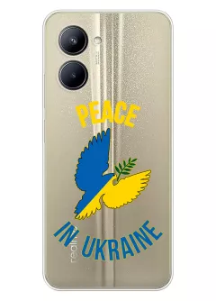 Чехол для Realme C33 Peace in Ukraine из прозрачного силикона