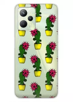 Чехол для Realme C35 с тропическими кактусами