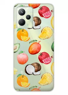 Чехол для Realme C35 с картинкой вкусных и полезных фруктов