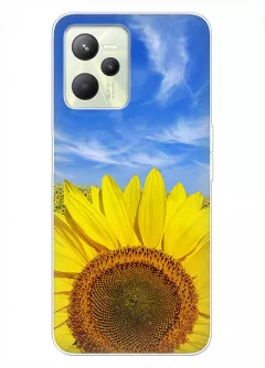Красочный чехол на Realme C35 с цветком солнца - Подсолнух