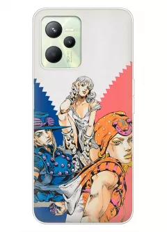 Чехол для Realme C35 - Невероятные приключения ДжоДжо JoJo’s Bizarre Adventure главные героини мультсериала вместе 