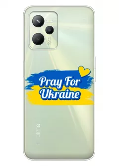 Чехол для Realme C35 "Pray for Ukraine" из прозрачного силикона