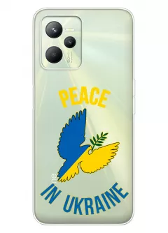 Чехол для Realme C35 Peace in Ukraine из прозрачного силикона