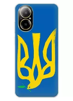 Чехол на Realme C67 4G с сильным и добрым гербом Украины в виде ласточки