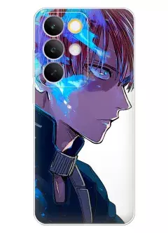 Бампер для Realme C85 - Моя геройская академия взгляд силы Шото Тодороки вектор-арт