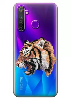 Чехол для Realme 5 - Тигр