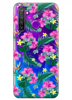 Чехол для Realme 5 - Тропические цветы