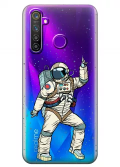 Чехол для Realme 5 - Веселый космонавт