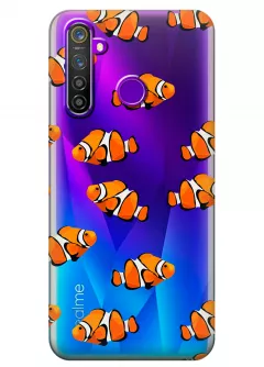 Чехол для Realme 5 Pro - Полосатые рыбки