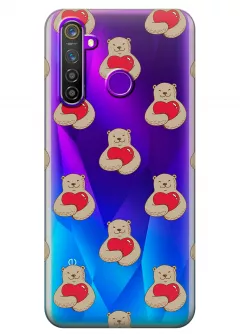 Чехол для Realme 5 Pro - Влюбленные медведи