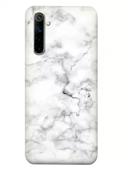 Прозрачный чехол для Realme 6 - Белый мрамор