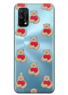 Чехол для Realme 7 Pro - Влюбленные медведи