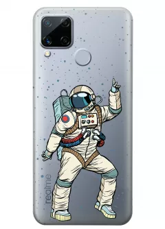 Чехол для Realme С15 - Веселый космонавт