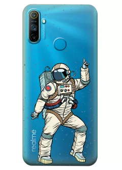 Чехол для Realme C3 - Веселый космонавт