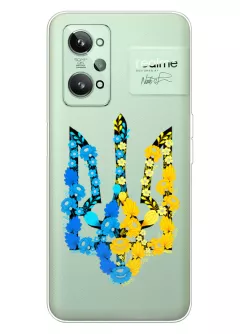 Чехол для Realme GT2 из прозрачного силикона - Герб Украины в цветах
