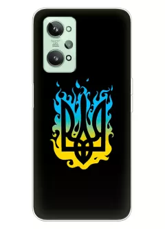 Чехол на Realme GT2 с справедливым гербом и огнем Украины