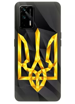 Чехол на Realme GT 5G с геометрическим гербом Украины